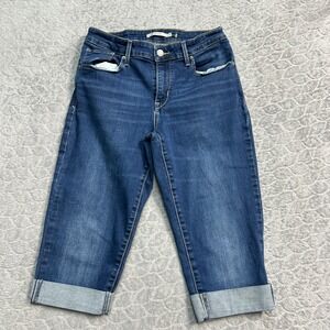Levi's Women's Capri Jeans Size 10 Mid Rise Cuffed Stretch Denim Rolled Hem
